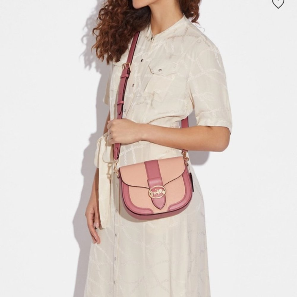 Coach Georgie Saddle Bag In Colorblock - Picture 2 of 16